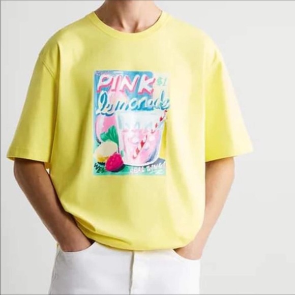 Zara Other - NEW ZARA X Wes Robinson Pink Lemonade T Shirt L Yellow